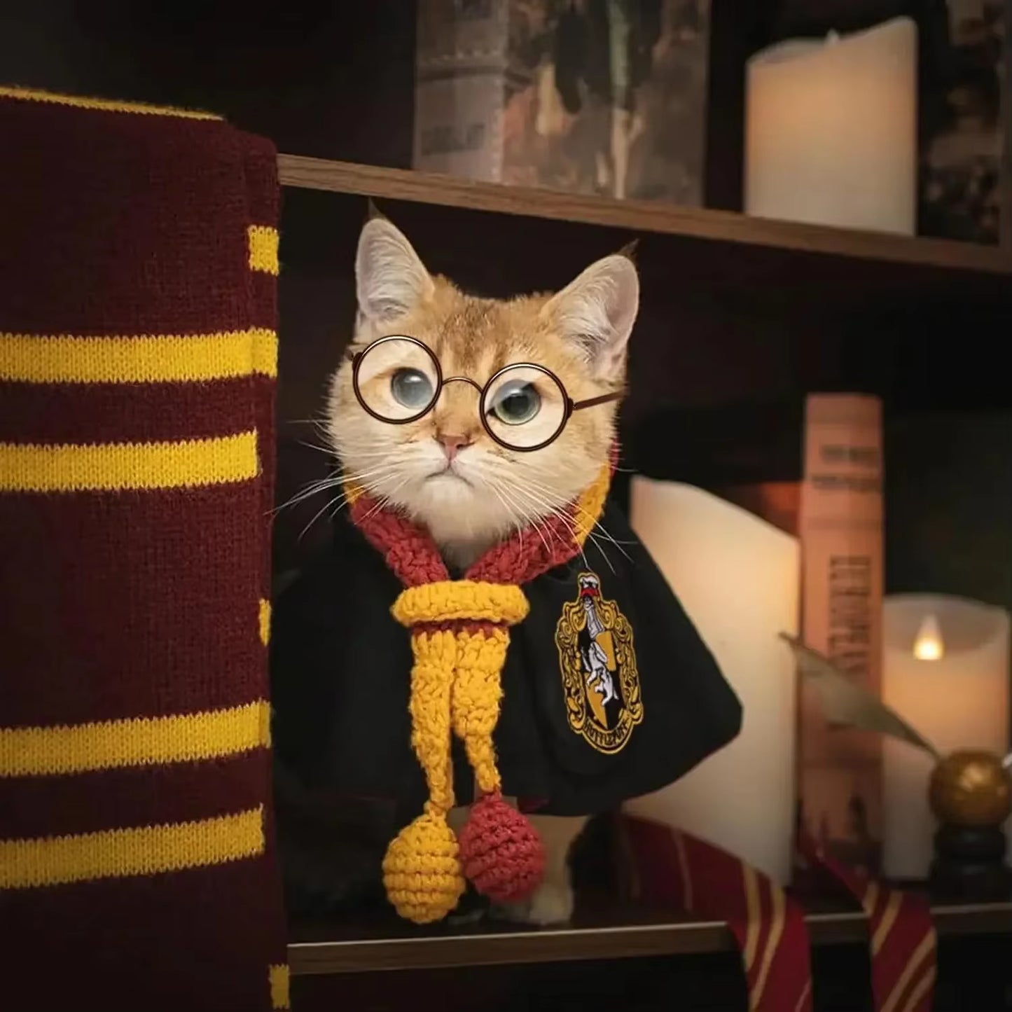 Halloween Cat Cosplay Pet Clothes Cloak College Small Magic Cloak Dog Costume Pet Glasses Necktie Dog Pet Shawl Autumn Clothes
