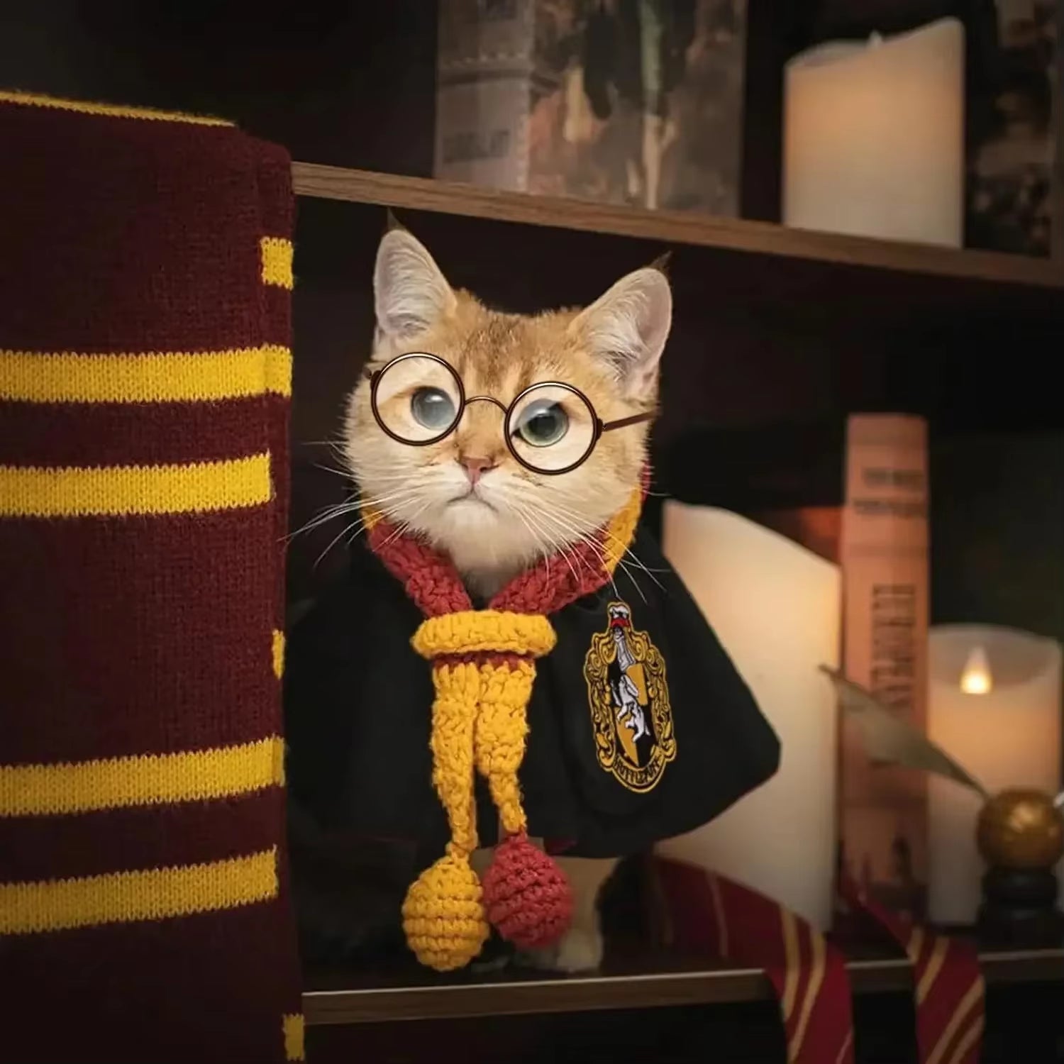 Halloween Cat Cosplay Pet Clothes Cloak College Small Magic Cloak Dog Costume Pet Glasses Necktie Dog Pet Shawl Autumn Clothes