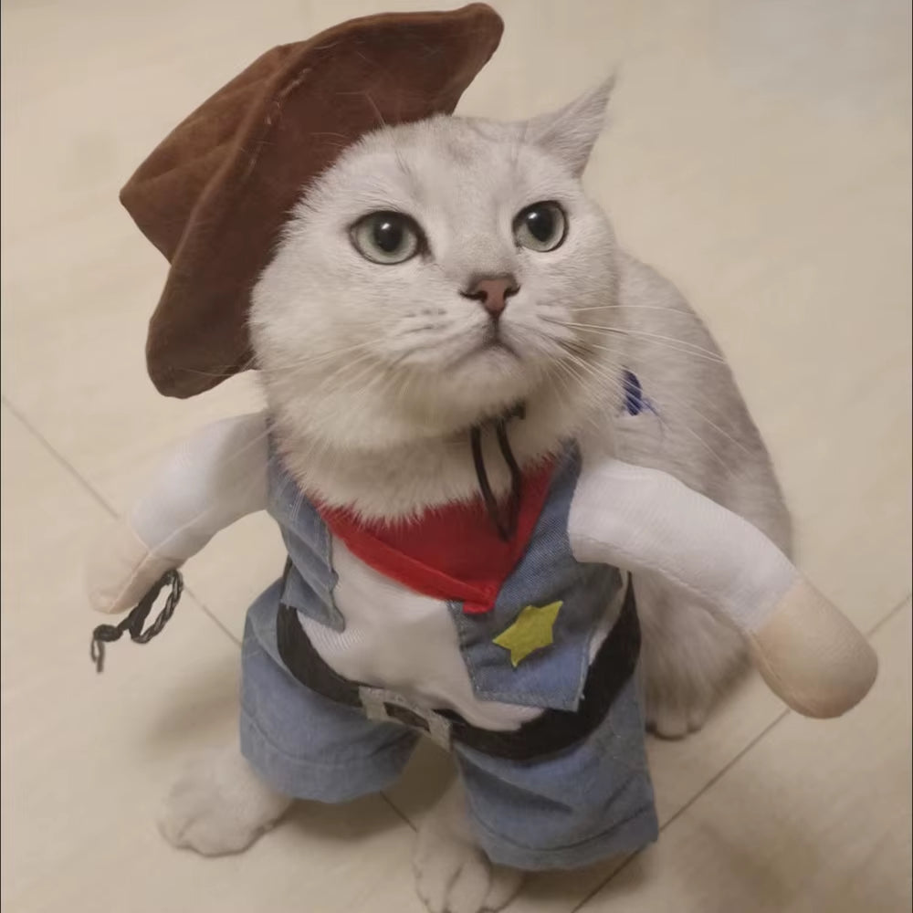 Funny Pet Cat Cosplay Costumes for Small Medium Cats Dogs Party Dressed up Kitten Halloween Cozy Novelty Clothing Bulldog French