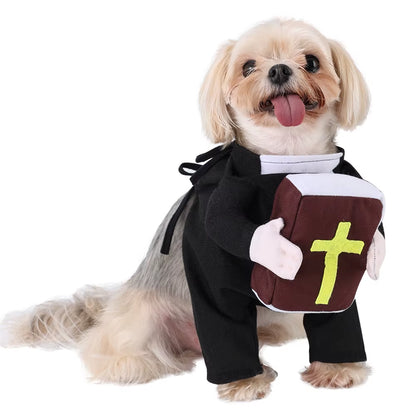 Funny Halloween Dog Cosplay Clothes Christ Jesus Dress up Party Costume for Small Medium Dogs Cats Yorkies Chihuahua Pet Outfits