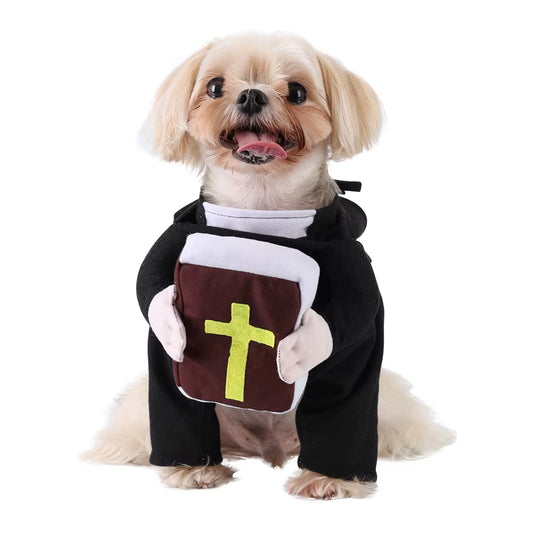 Funny Halloween Dog Cosplay Clothes Christ Jesus Dress up Party Costume for Small Medium Dogs Cats Yorkies Chihuahua Pet Outfits